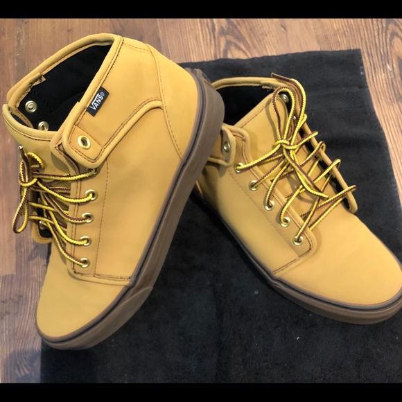 yellow mid top vans